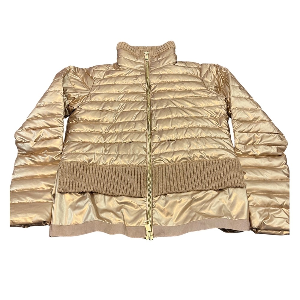 Adroit Atelier Olivia Puffer Jacket Womens 1 Small Gold Metallic Down Coat 8421